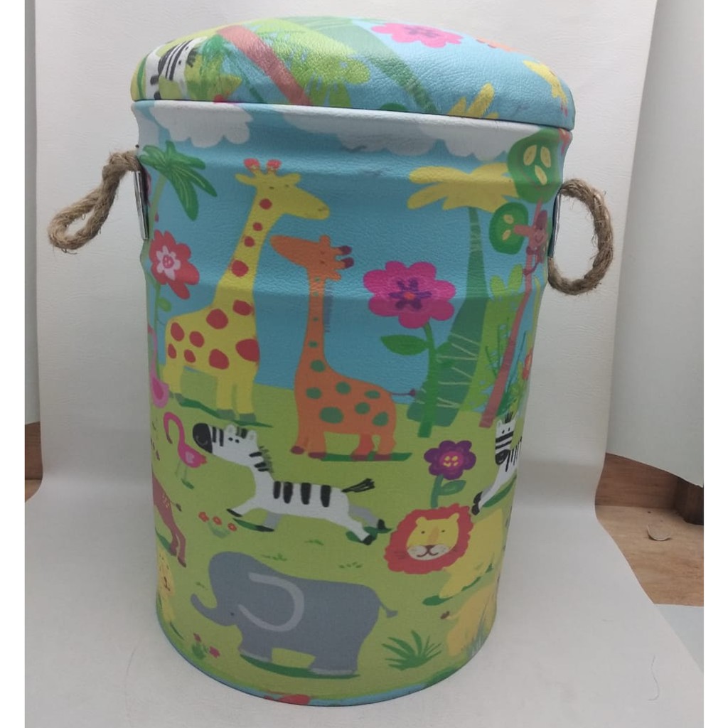 TIN STOOL TEMPAT DUDUK KURSI  SOFA KALENG  MOTIF  ANAK 02 