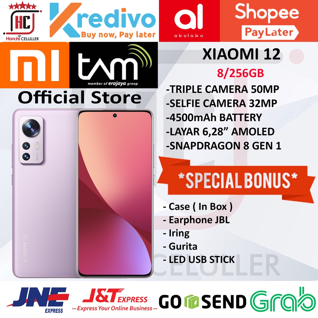 XIAOMI 12 8/256 GB GARANSI RESMI XIAOMI INDONESIA TAM FULL BONUS