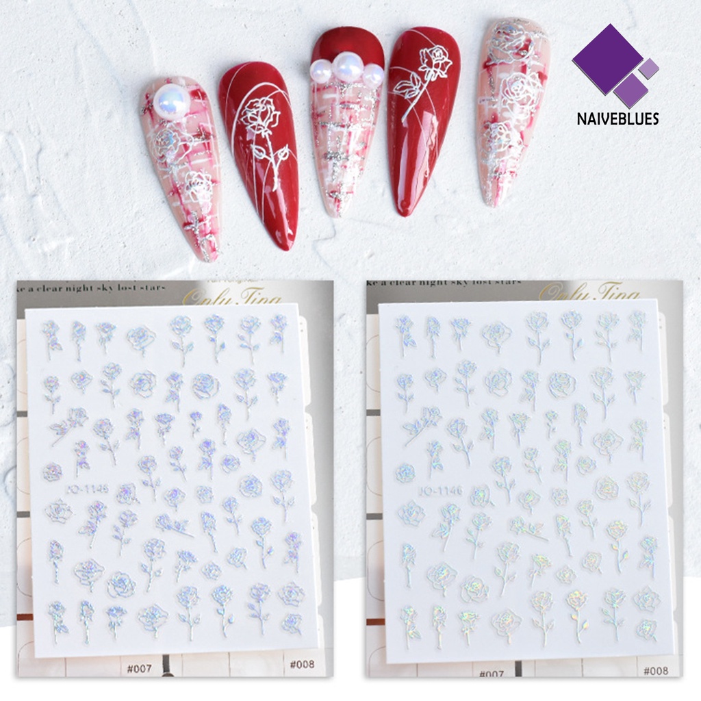 Stiker Kuku Bahan Plastik Motif Hati Aurora Untuk Nail Art