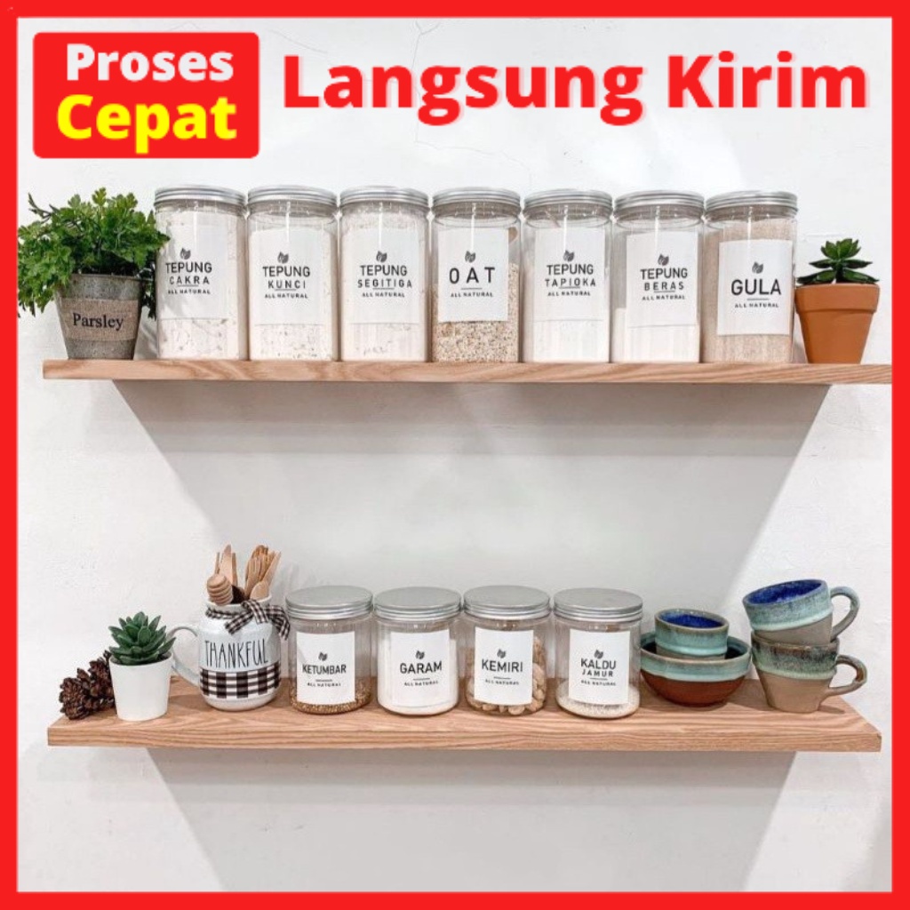 Rak Dekorasi hiasan ambalan dinding 80x12 tempat bumbu dapur piring kayu susun kamar kosmetik buku