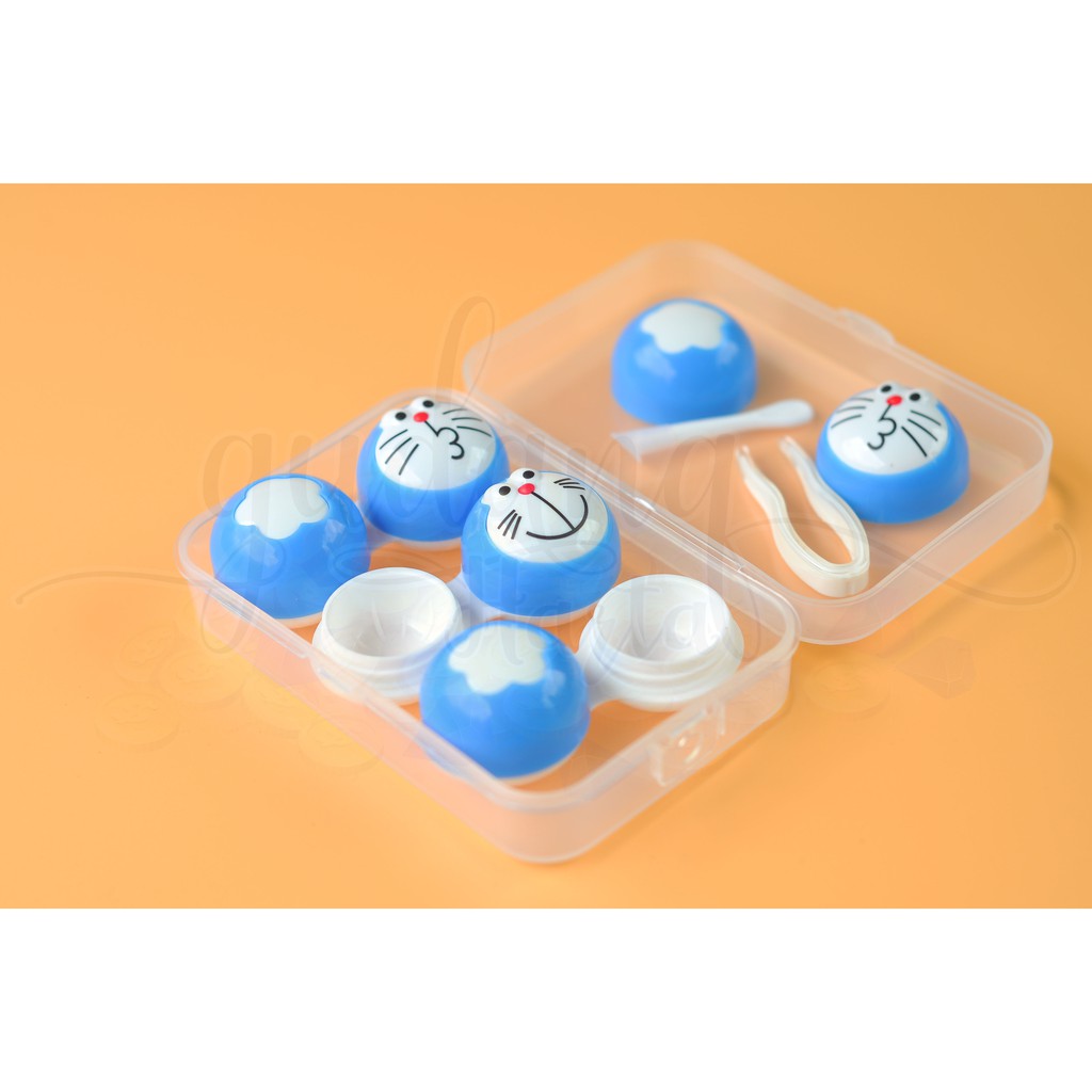 Tempat Softlens 3 IN 1 Karakter Kucing Biru Kotak Lensa Mata Case Box Unik GH 502111