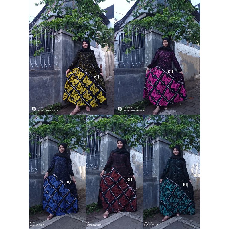 TERBARU Gamis Twil Ori Motif Kupu Cantik Gamis Twil Rayon Ori Tie Die Pelangi