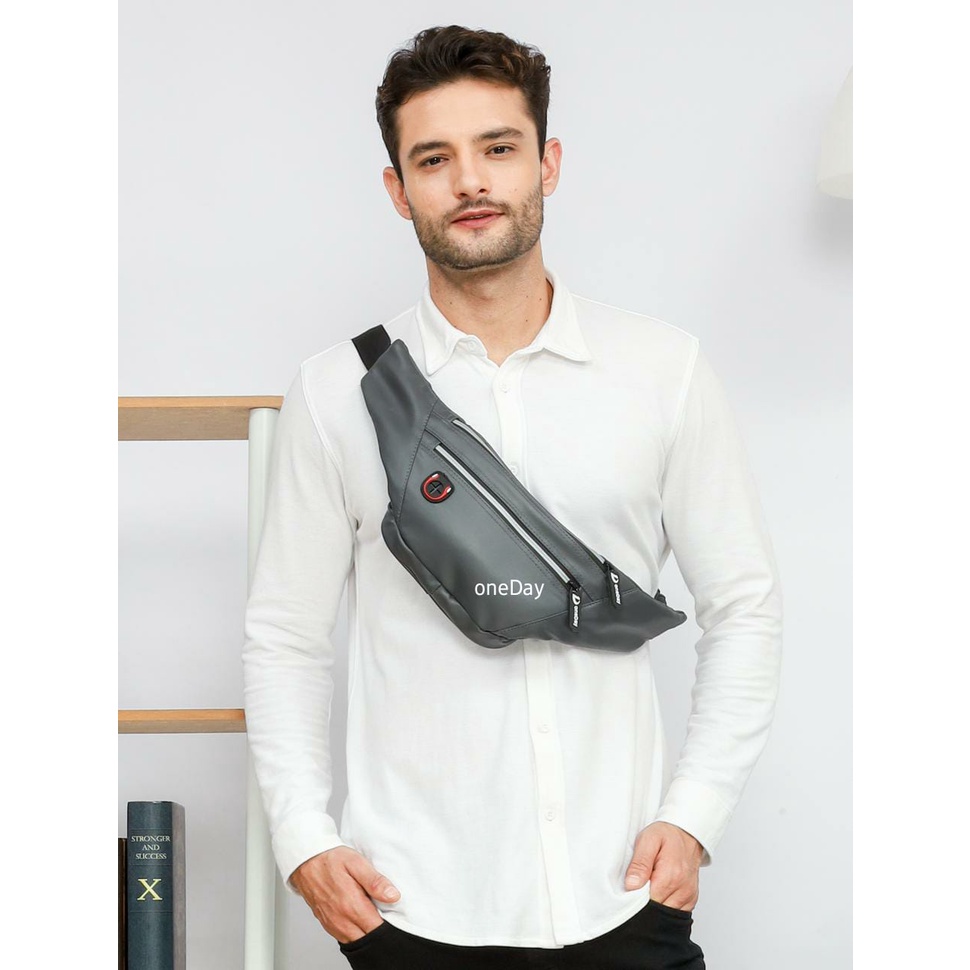 oneDay Waistbag Manly Tas Selempang Waterprof Tahan Air New Konsep Pemakaian Depan Belakang