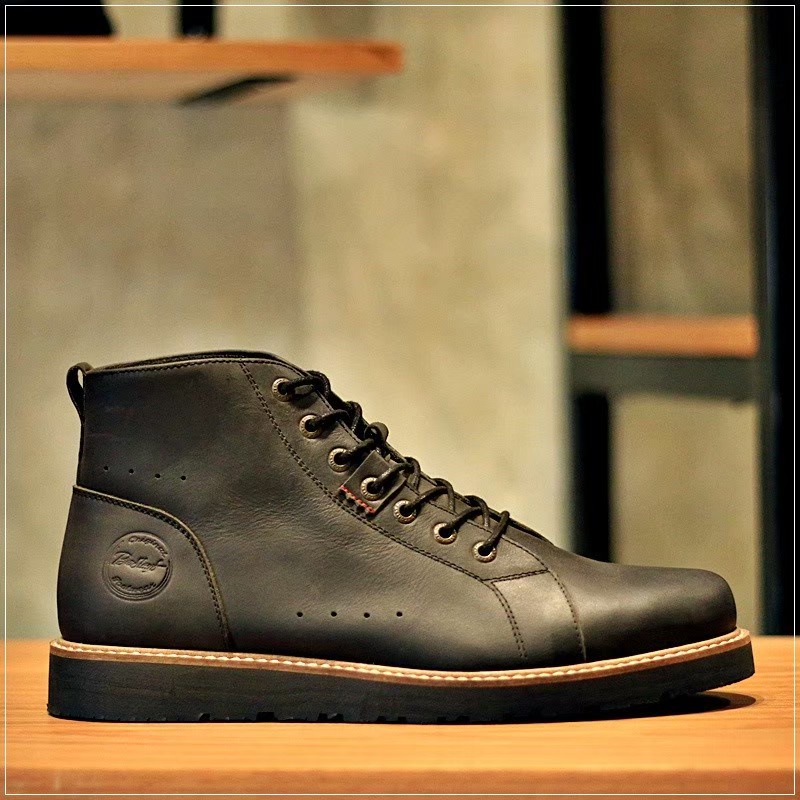 Sepatu Boots Casual Cowk Kulit Asli BRADLEY CORDOVAN Sepatu Boots Pria Kulit Terbaru