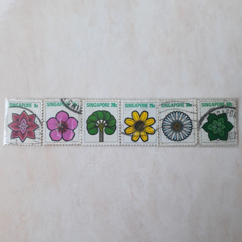 

Perangko Singapore/Singapura Flowers Tahun 1973 set 6pcs - Perangko Luar Negeri