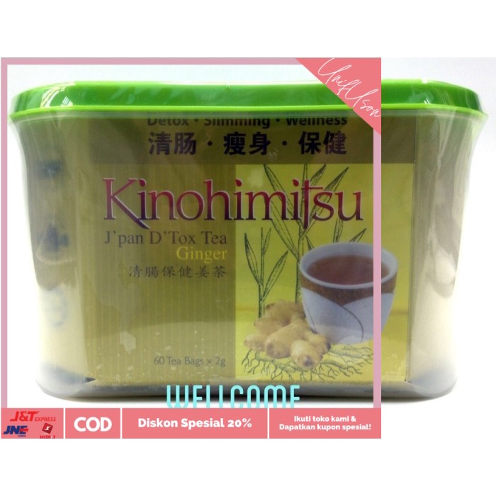 

⭐COD⭐ KINOHIMITSU J'PAN D'TOX TEA GINGER 60 TEA BAGS