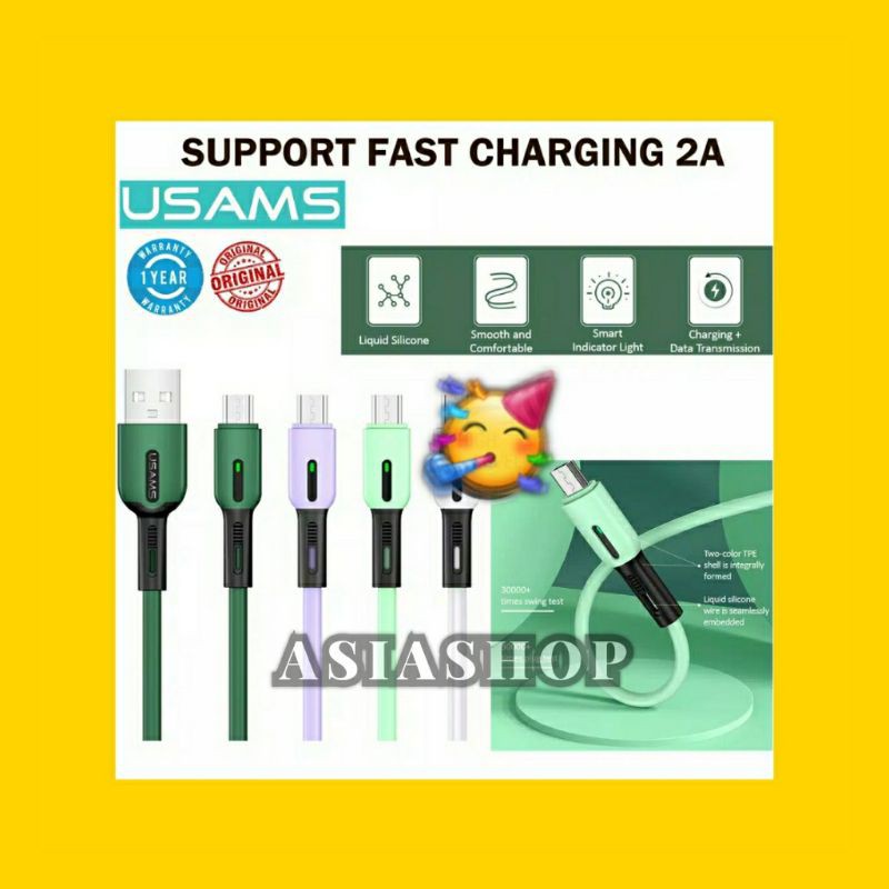 USAMS U51 KABEL DATA LIGHTNING IPHONE LIQUID SILICONE FAST CHARGING