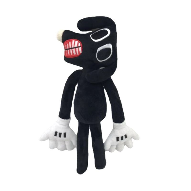 30cm Boneka Siren Head Series Black Dog Plush Toy Crooked Neck Horror Character Stuffed Doll Mainan