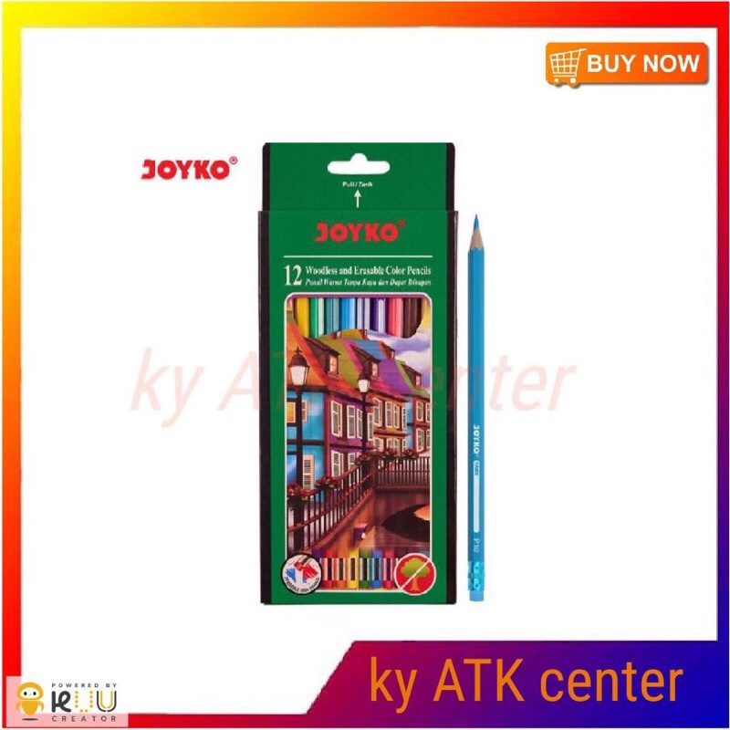 

Pensil Warna Joyko CP-109 12 warna panjang Bisa Hapus Erasable CP-109