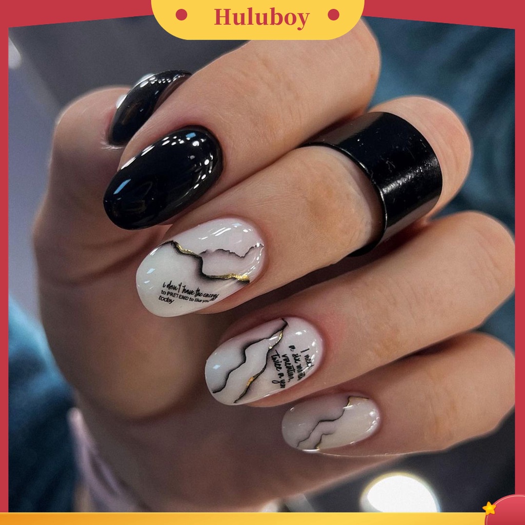 Huluboy Huluboy♡   Stiker Kuku 3D Dengan Perekat Untuk Manicure