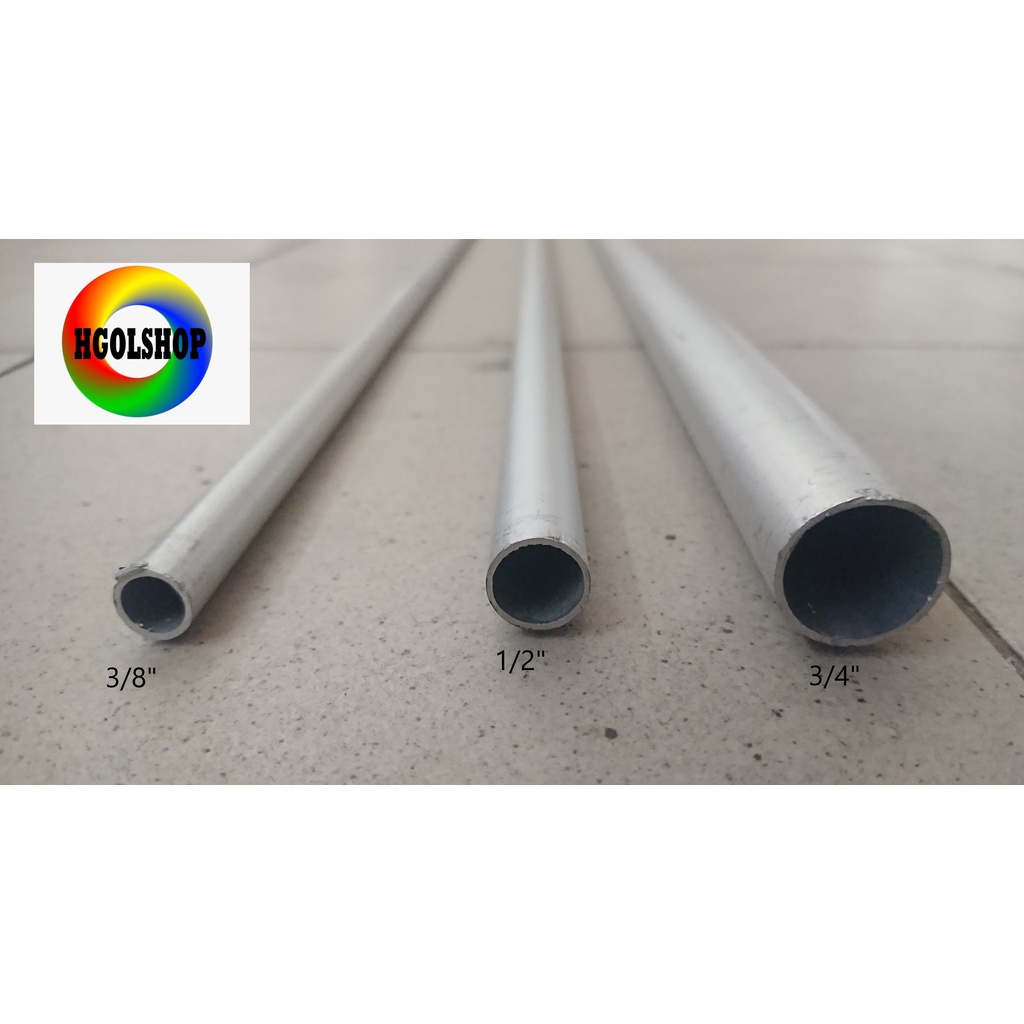 PIPA ALUMINIUM 3/8 INCH, 1/2 INCH, ATAU 3/4 INCH
