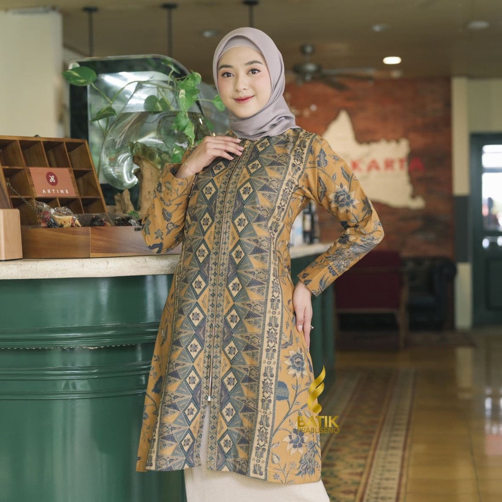 Tunik Wicaksana Tunik Blouse Batik Atasan Kerja Wanita Batik Wanita Atasan Kondangan Tunik Lengan Pa