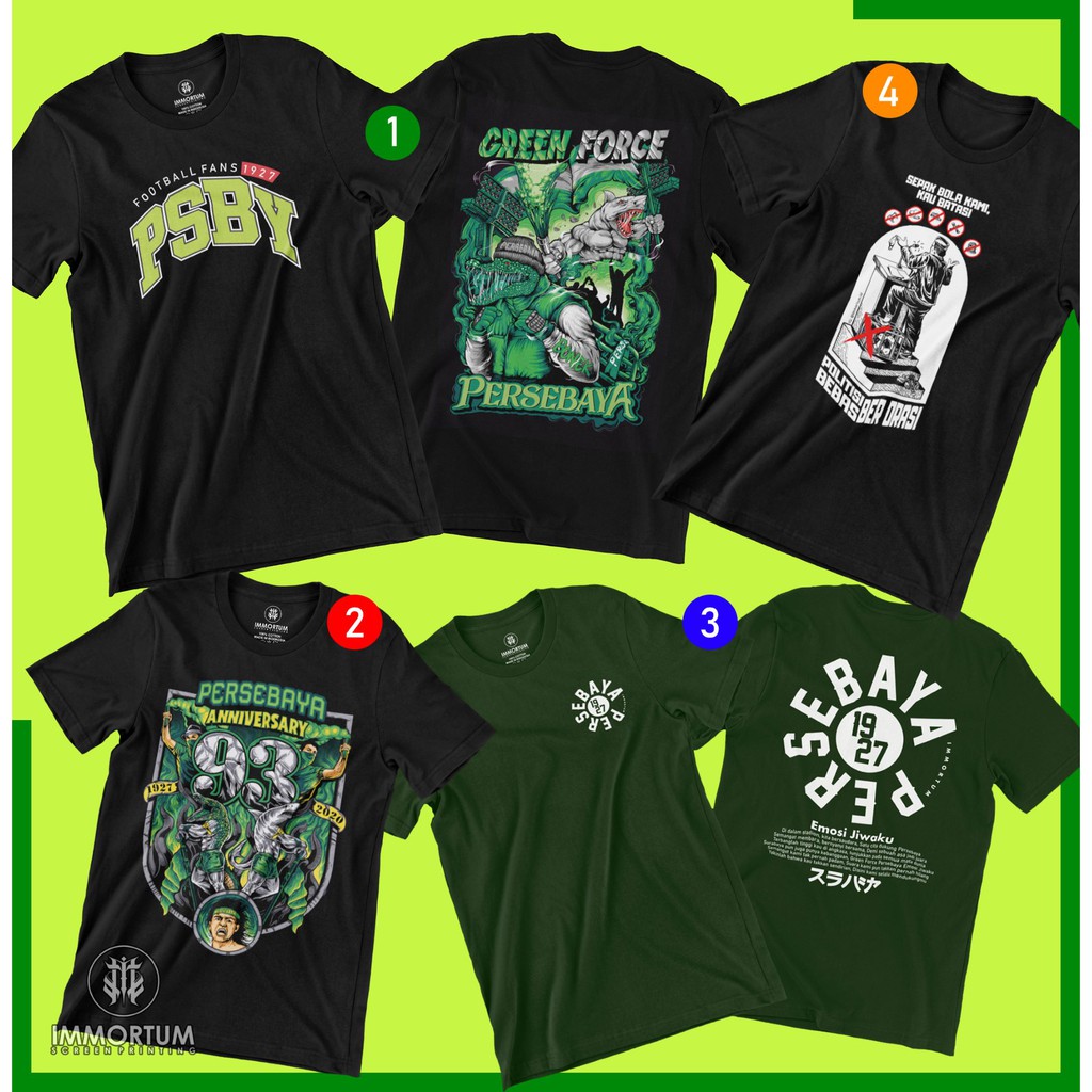 KAOS BONEK PERSEBAYA ANNIVERSARY 93  HITAM/HIJAU,READY STOCK,BISA BAYAR DITEMPAT (COD) FREE STICKER