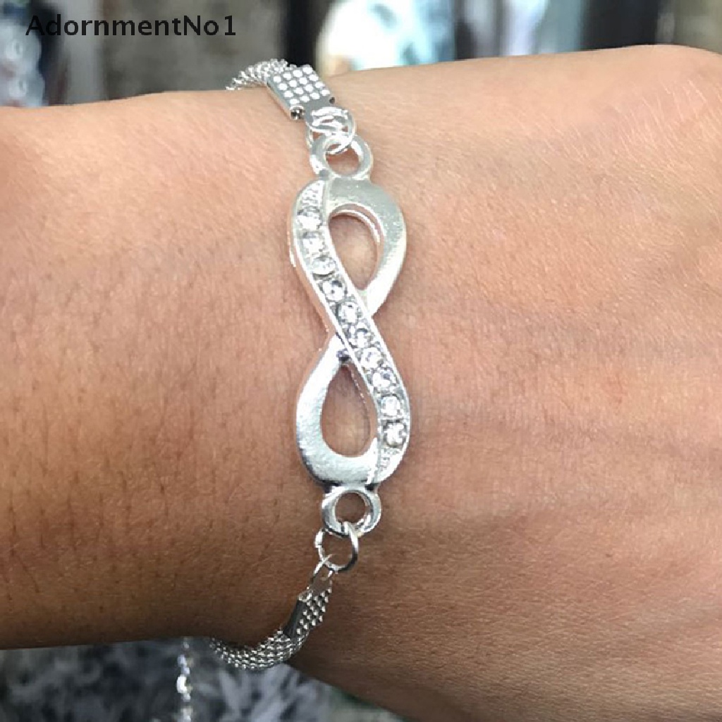 (AdornmentNo1) Gelang Tangan Rantai Fashion Aksen Infinity Untuk Perhiasan Wanita / Hadiah 2021