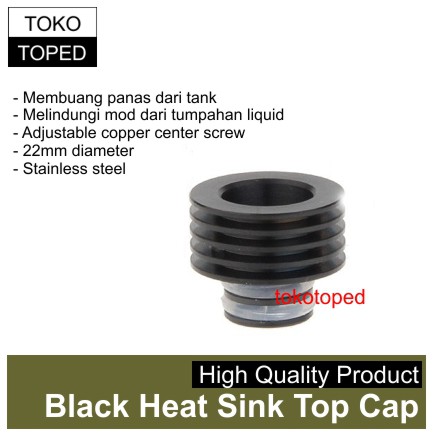 Black Heat Sink Top Cap 510 | drip tip rda vapor | vaporizer