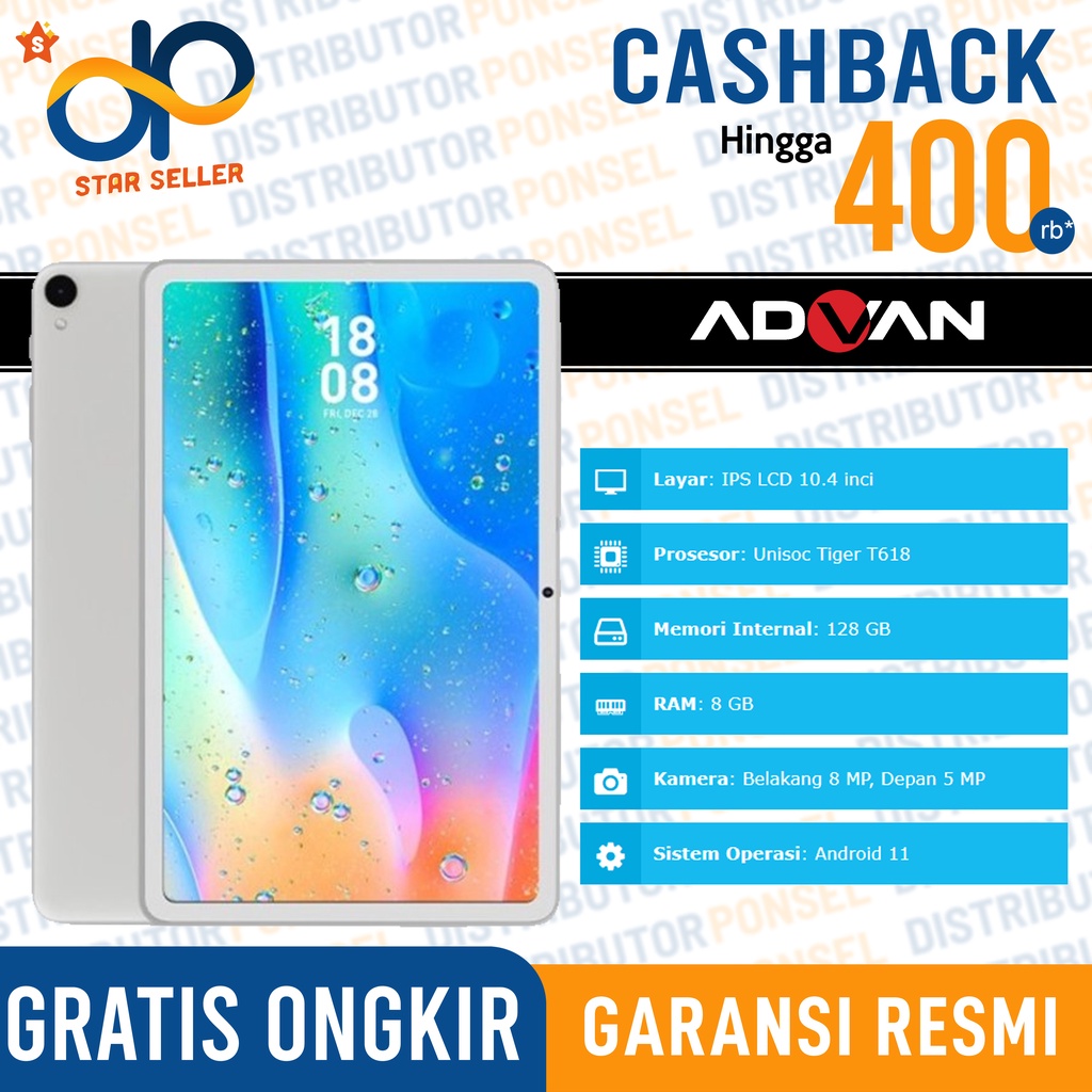 Advan Tab VX Lite 10.4 6/128 GB Dual Sim Card 4G LTE Garansi Resmi | Advan Tab VX 8/128 GB Resmi Advan Tablet 10.4&quot; inch VX 8 128 GB