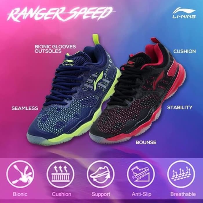 NEW SEPATU BADMINTON LINING RANGER SPEED