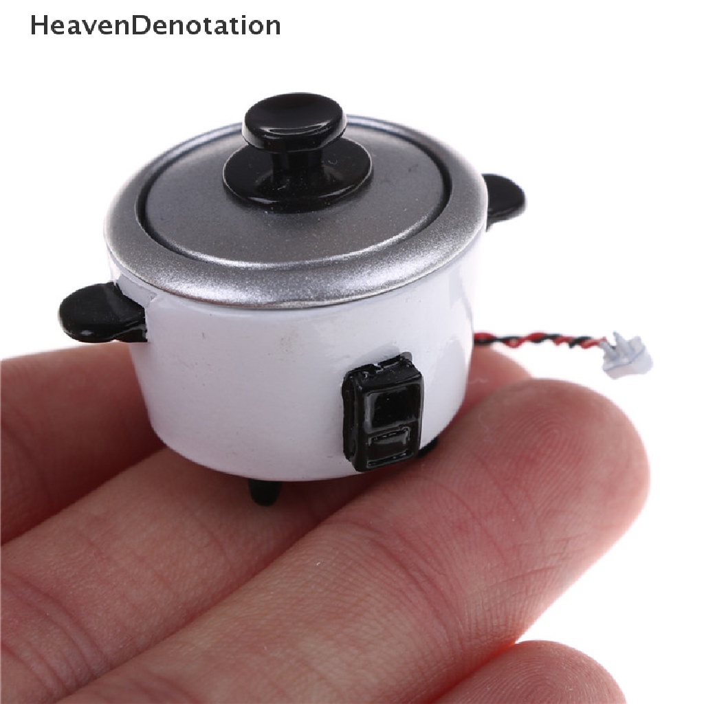 [HeavenDenotation] 1:12 Dollhouse Miniature Kitchen Scene Props To Play Metal Rice Cooker Pocket Model