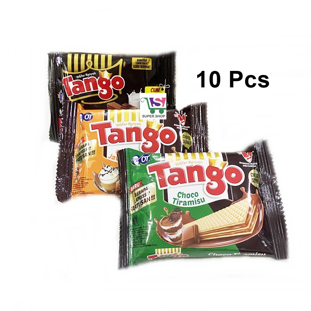 

Wafer Tango MINI Cokelat / Javamocca / Choco Tiramisu 16 Gram (isi 10 pcs)