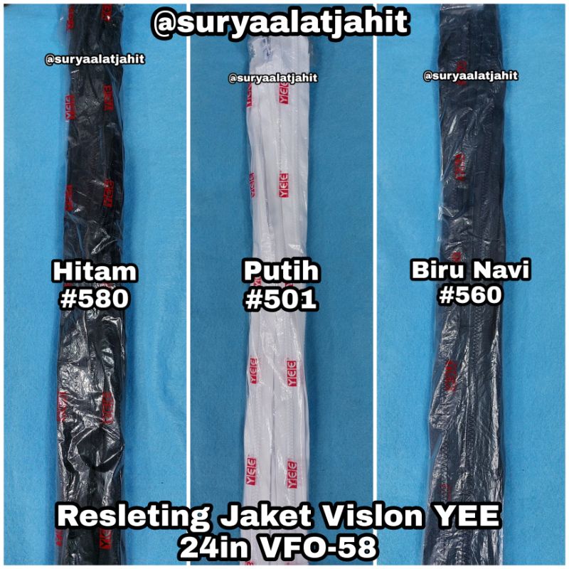 Resleting Jaket YEE 24in/60cm VFO58 tdk bulak balik kunci =48.500/lsn