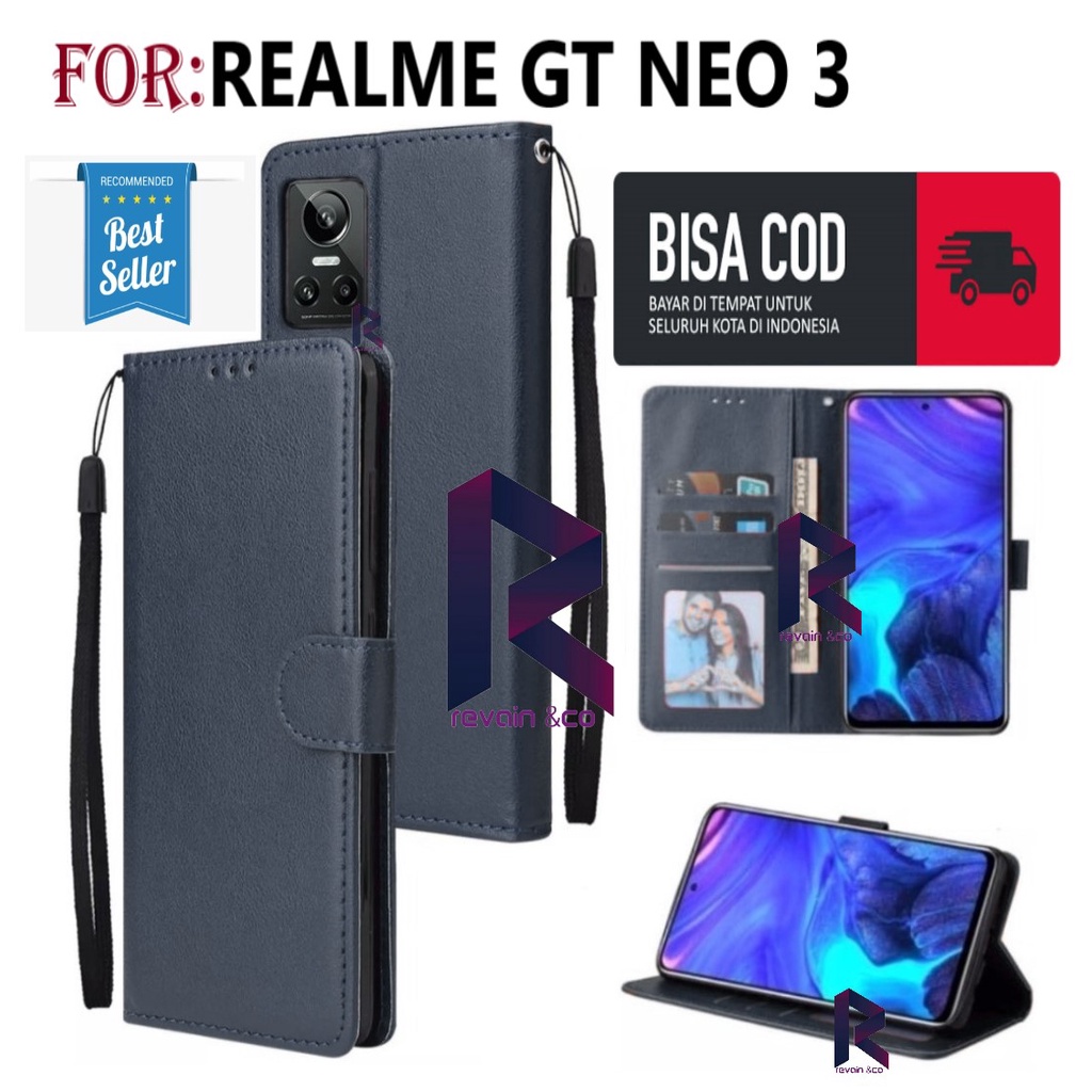 FLIP COVER REALME GT NEO 3 CASING DOMPET FLIP WALLET LEATHER KULIT PREMIUM SARUNG BUKA TUTUP FLIP CASE REALME GT NEO 3