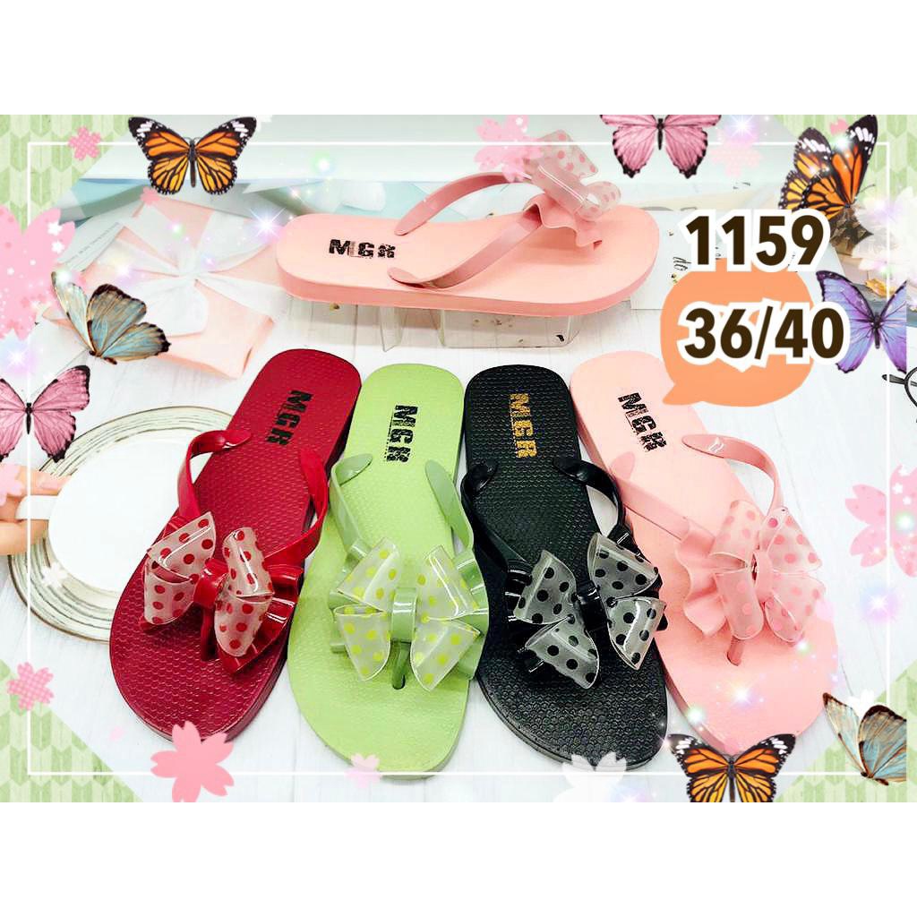 Sandal Jepit Karet Lentur Premium Pita Cantik Polkadot Wanita Simple Import MGR / Size 36-40 (1159)