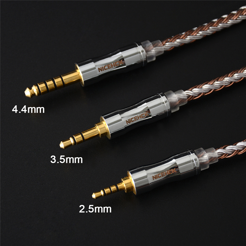 NICEHCK C16-5 16 Core Copper Silver Mixed Cable  3.5/2.5/4.4mm Plug MMCX/2Pin/QDC/NX7 Pin For BL-03 TRNCCAKZZSX TFZ QDC NX7 PRO