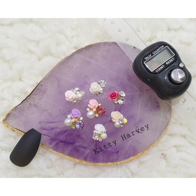 Charm nail Bunga | Hiasan kuku