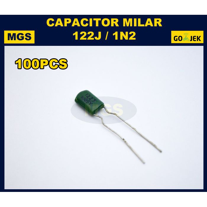 100Pcs Kapasitor Milar 122