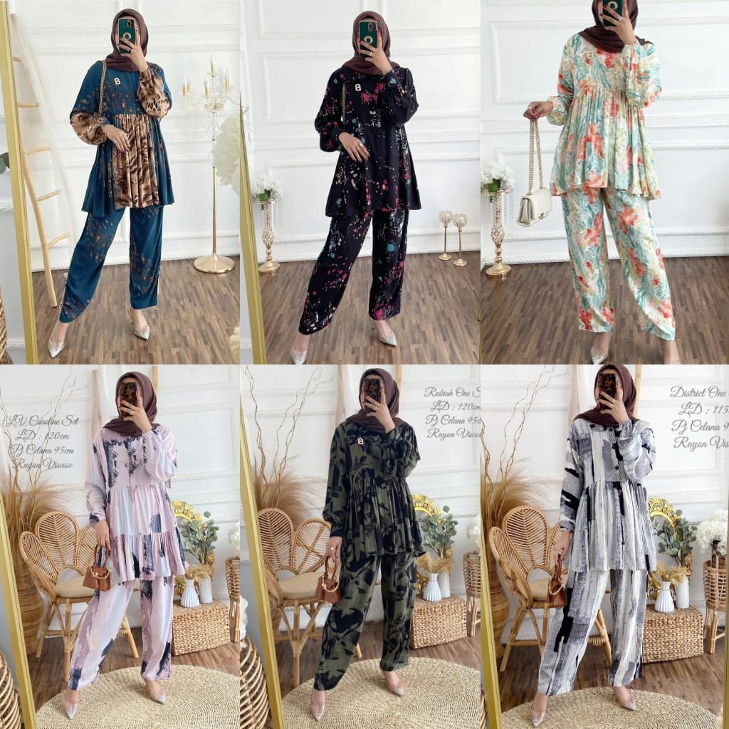 NUNA ONE SET / BAJU SETELAN WANITA KEKINIAN / BAJU WANITA KEKINIAN / SETELAN WANITA KEKINIAN