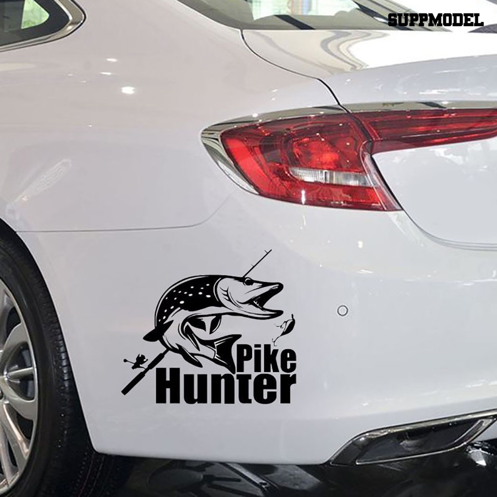 Stiker Reflektif Motif Ikan Pike Hunter Untuk Dekorasi Bodykaca Mobil