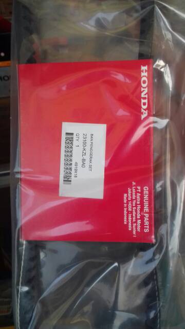 Vbelt plus roler asli merk honda ( AHM) motor beat fi.scoopy.spacy fi.vario fi 110 cc (stater kasar)