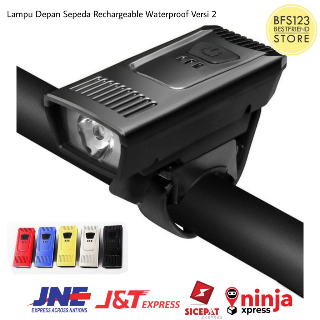 Lampu Depan Sepeda Rechargeable Waterproof Versi 2