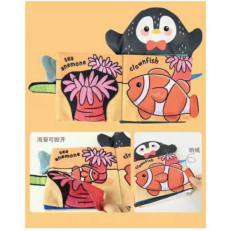 2 in 1 soft book boneka tangan - hand puppet softbook