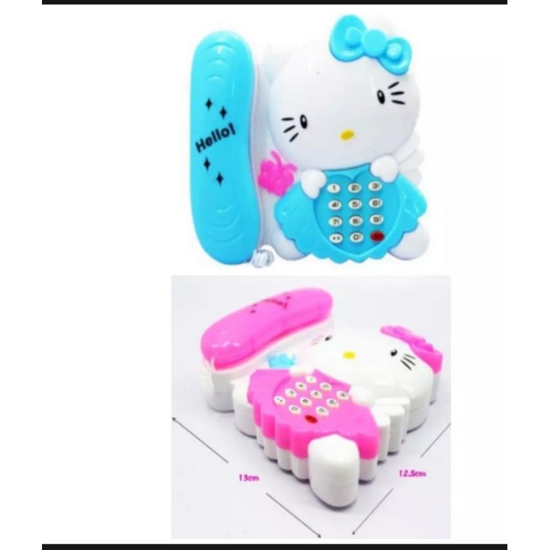 MAINAN ANAK TELEPON LAMPU MUSIK KARAKTER LOVELY KITTY / MAINAN TELEPON