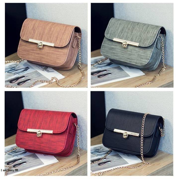 Tas Selempang Wanita BEAUTY SERAT KAYU Sling Bag Rante Elegant Fashion Import Quality Small Cute Bag