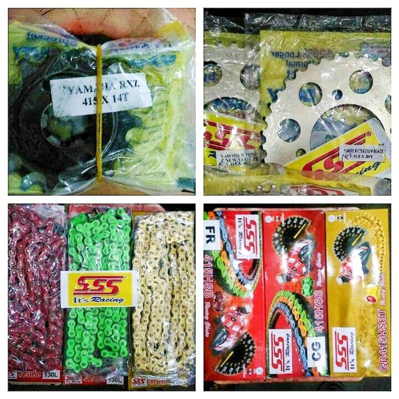Rantai Gir 415 Recing SSS Gir Set SSS RXK,Fizr,Jupiter,Vega R New,MX 135