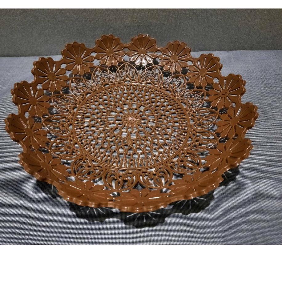 ♡ Piring rotan plastik / Piring rotan daun BESAR / Piring rotan besar / Piring rotan / Piring (1 Lus