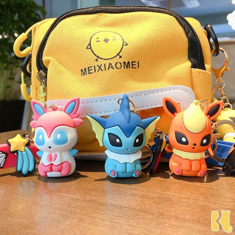 Gantungan Kunci Action Figure Pokemon Vaporeon Eevee Bahan PVC Untuk Hadiah Anak