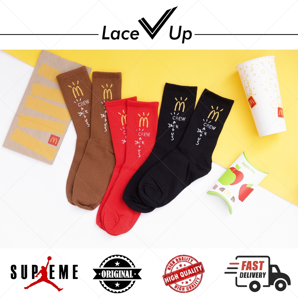 Kaos Kaki McDonalds x Cactus Jack Socks - Lace Up Socks