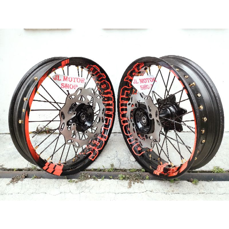 VELG SUPERMOTO SUPER MOTO HONDA CRF 150 CRF150 L KLX D-TRACKER 150 KLX150 WR155 WR 155 CUSTOM TULISAN SUPERMOTO VELG PROTECH