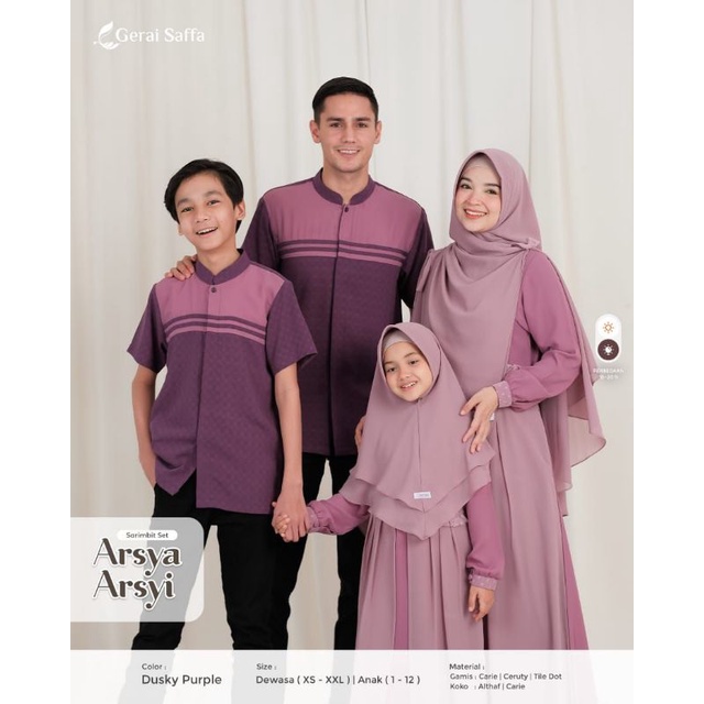 GERAI SAFFA -  Sarimbit Ied Serries  (Gamis set khimar dan Koko)ARSYA ARSYI