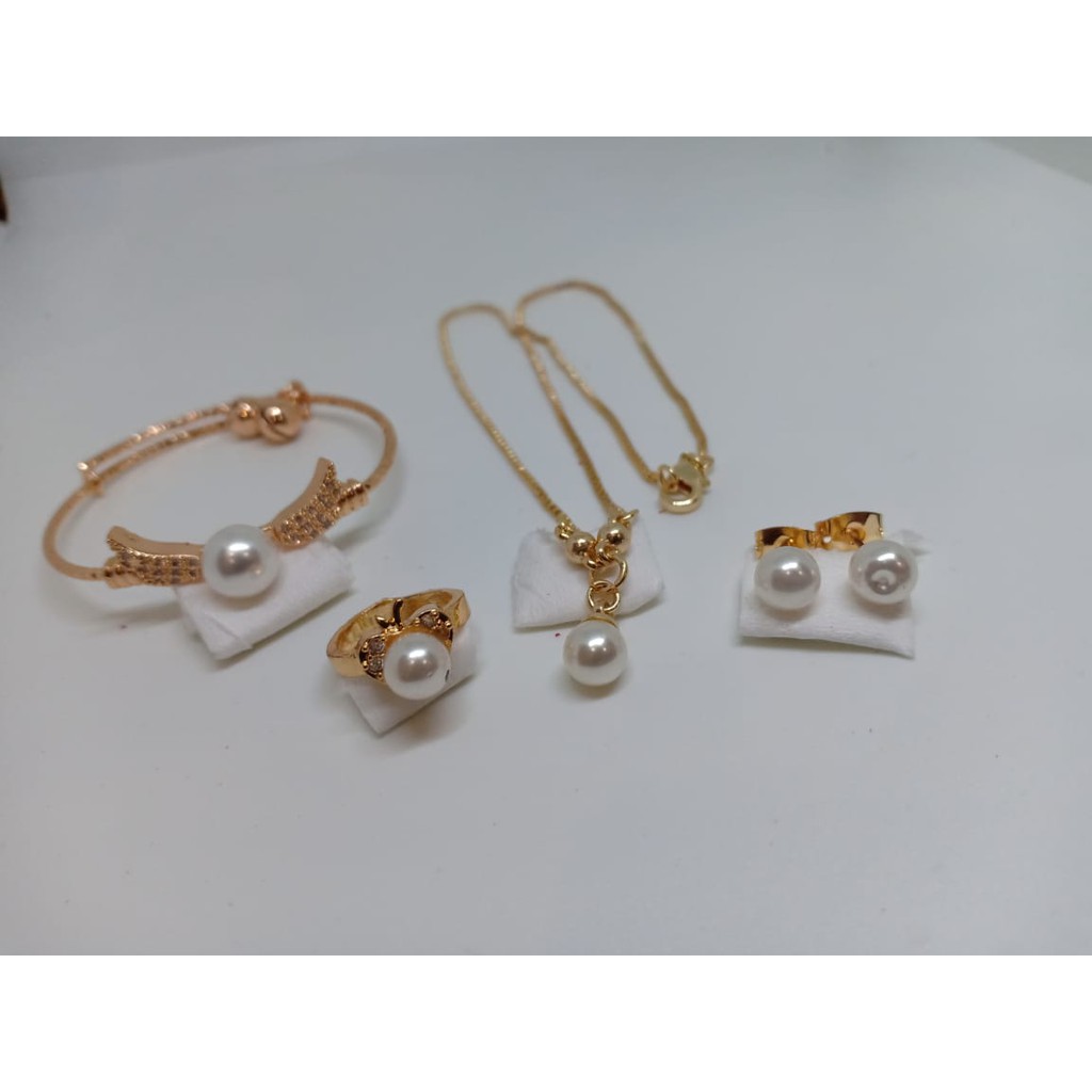 SET LENGKAP TITANIUM PERHIASAN ANAK ANAK PERMATA MUTIARA INDAH (COD)