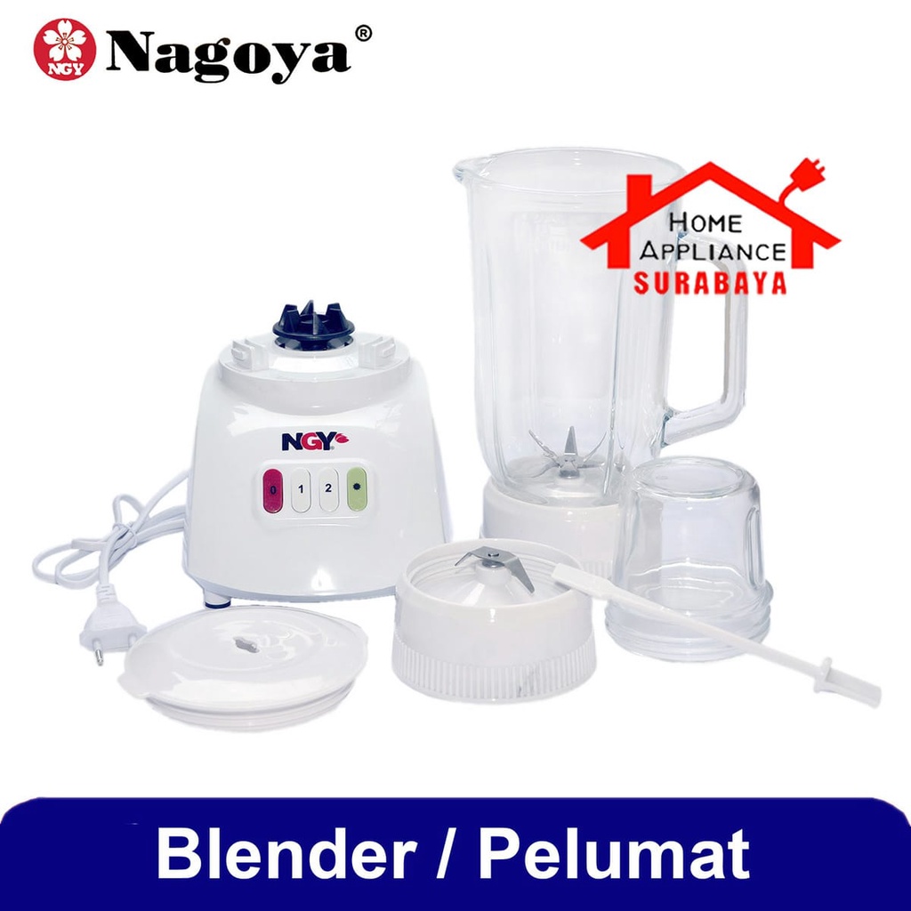 Blender Kaca 2 IN 1 Kapasitas 1.2 Liter - 6 Buah Mata Pisau Stainless Nagoya NGY-T12GN6