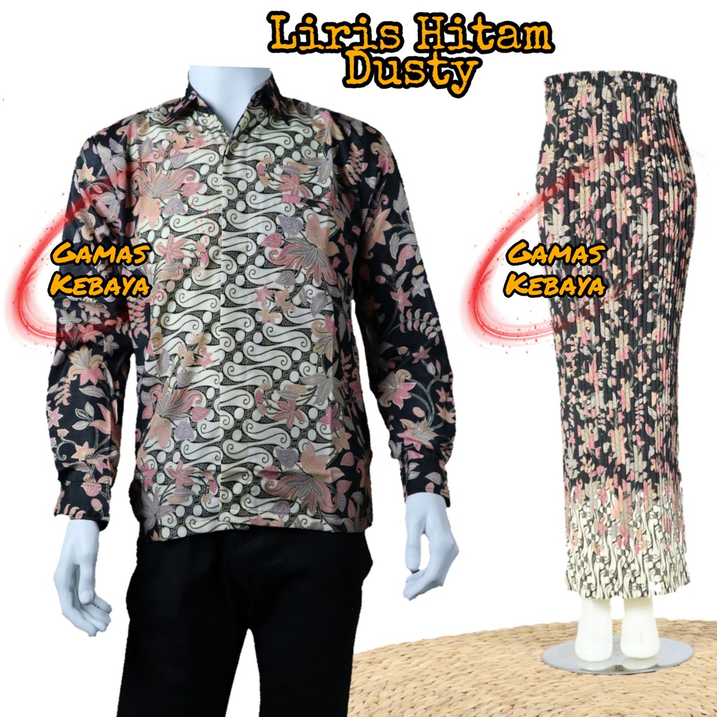 COUPLE ROK PLISKET DAN KEMEJA PANJANG BATIK MURAH/COUPLE PASANGAN TERBARU/COUPLE KELUARGA