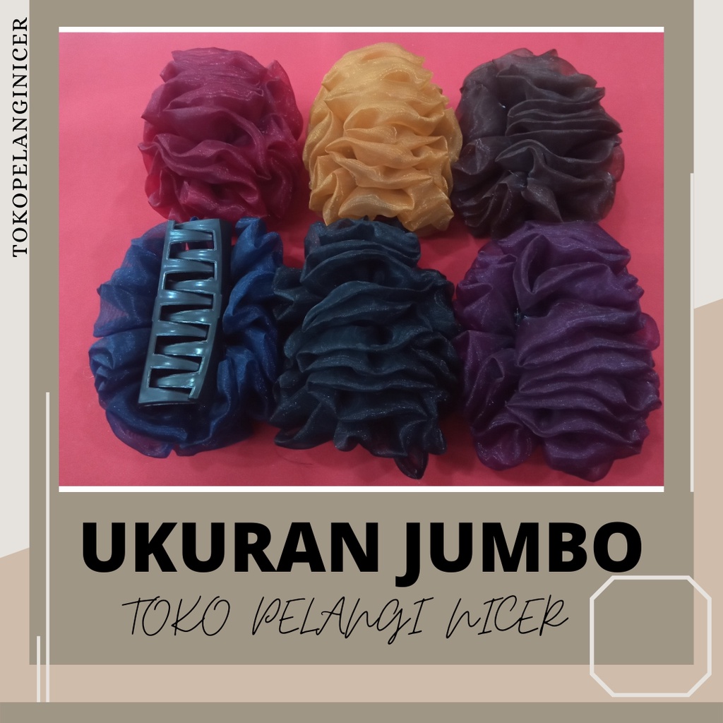 JEPIT uk JUMBO Jepit Rambut Kain / Cepol Jilbab Hitam / Jepitan Rambut Cepol Hijab /Sunchrie Tokopelanginicer