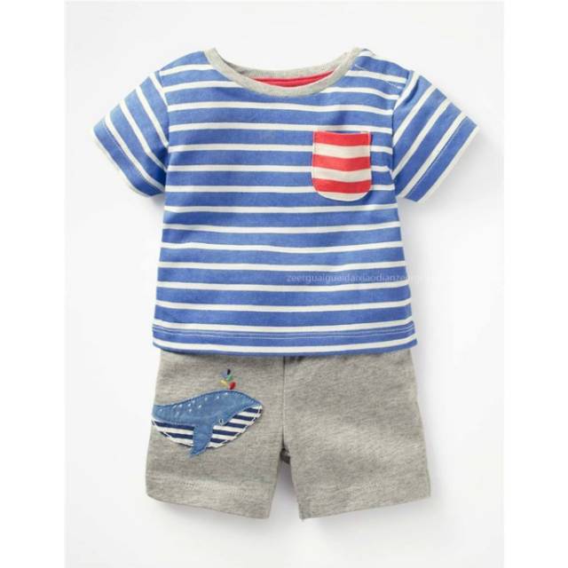 Stelan Anak Laki L Nice Whale Stripes