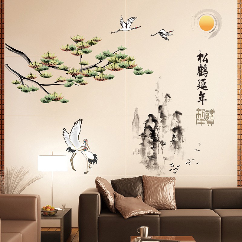 RELIZA WALL STICKER SAKURA HIJAU CHINESE ANGSA POHON RANTING HIJAU GREEN XL8235 STIKER DINDING