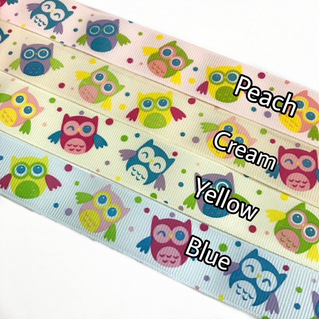 5 YARD - PITA GROSGRAIN MOTIF / PITA GROSGRAIN MOTIF BURUNG OWL/ PITA KADO