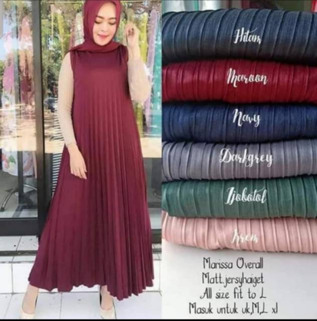 LONG DRESS PLISKET TRANDY MURAH / GAMIS PLISKET